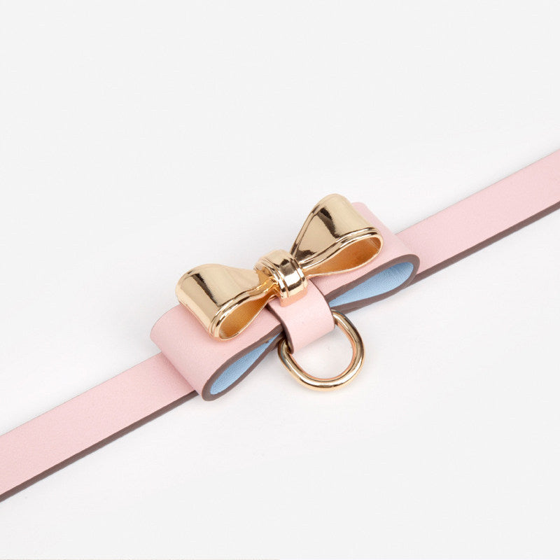Gold Bow PU Leather Choker | Kawaii Cosplay Accessory