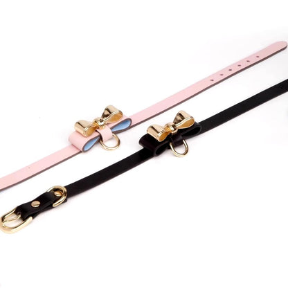 Gold Bow PU Leather Choker | Kawaii Cosplay Accessory