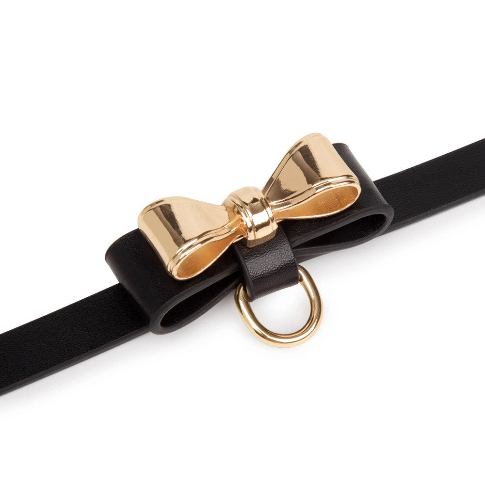Gold Bow PU Leather Choker | Kawaii Cosplay Accessory