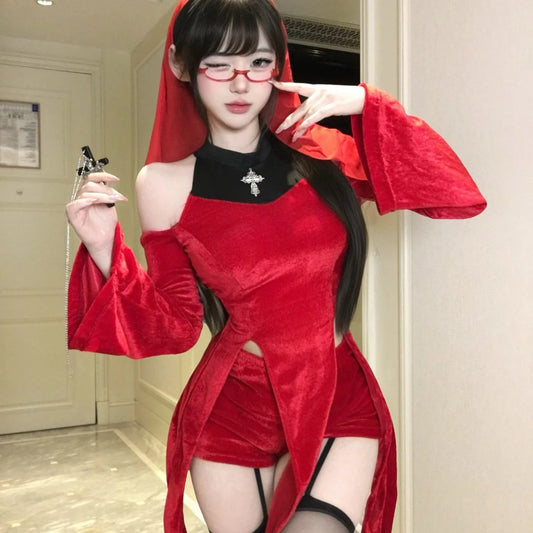Red Nun Costume Set | Gothic Cosplay Outfit