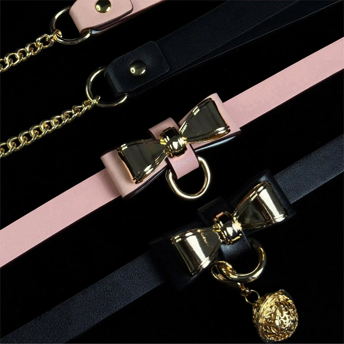 Gold Bow PU Leather Choker | Kawaii Cosplay Accessory