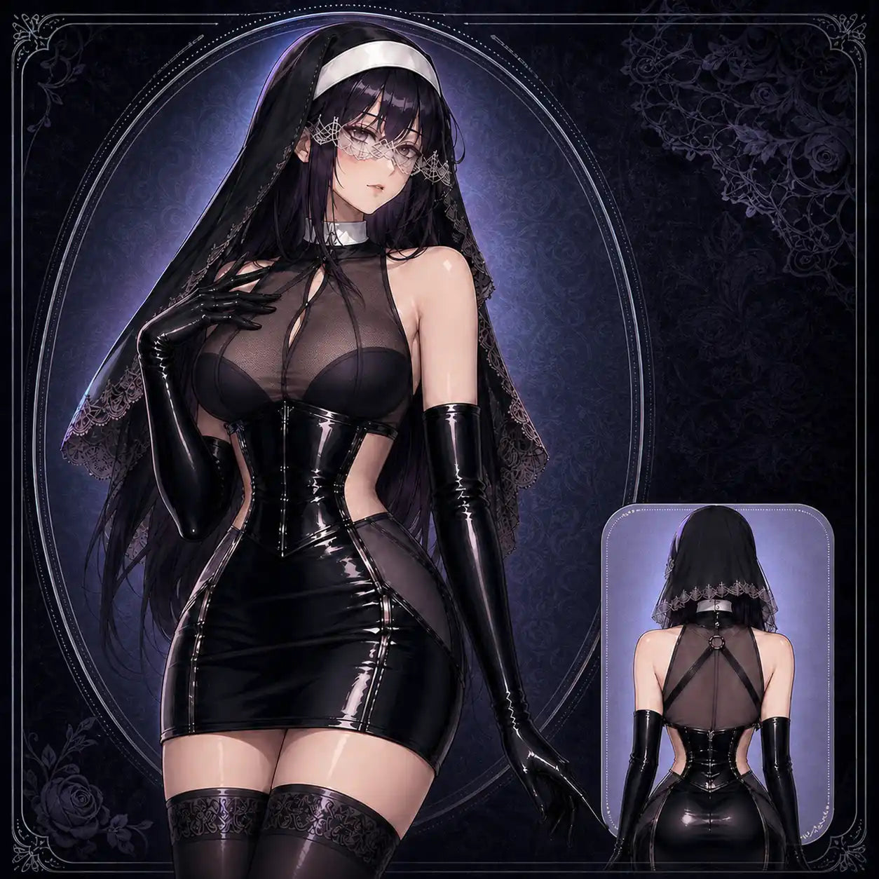 Black Nun Lingerie Set | Gothic Cosplay Costume