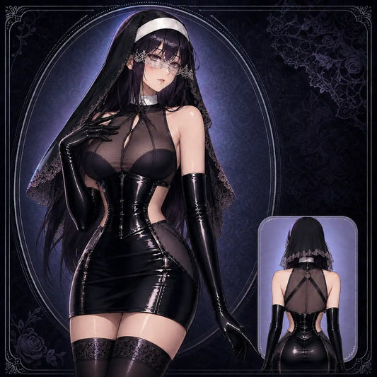 Black Nun Lingerie Set | Gothic Cosplay Costume