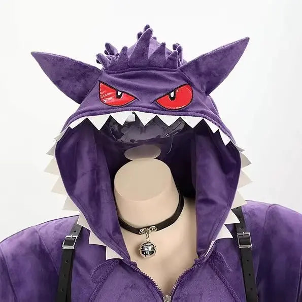 Gengar-Inspired Cosplay Costume for Women | Hooded Bodysuit Set
