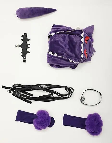 Gengar-Inspired Cosplay Costume for Women | Hooded Bodysuit Set
