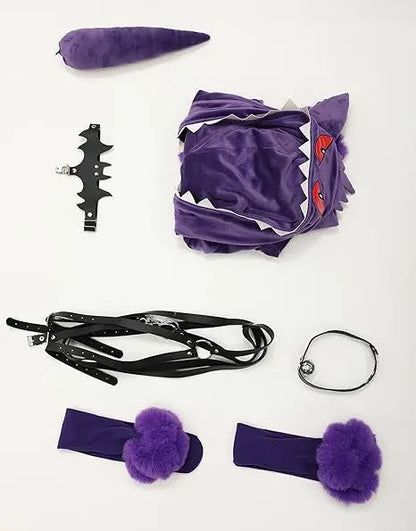 Gengar-Inspired Cosplay Costume for Women | Hooded Bodysuit Set